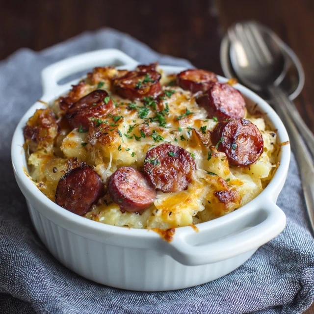 Kielbasa And Cheesy Potato Bake
