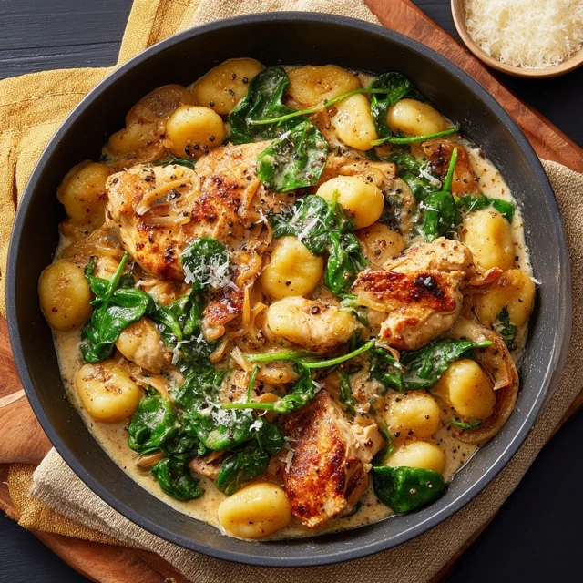 One-Pan Chicken Gnocchi with Spinach