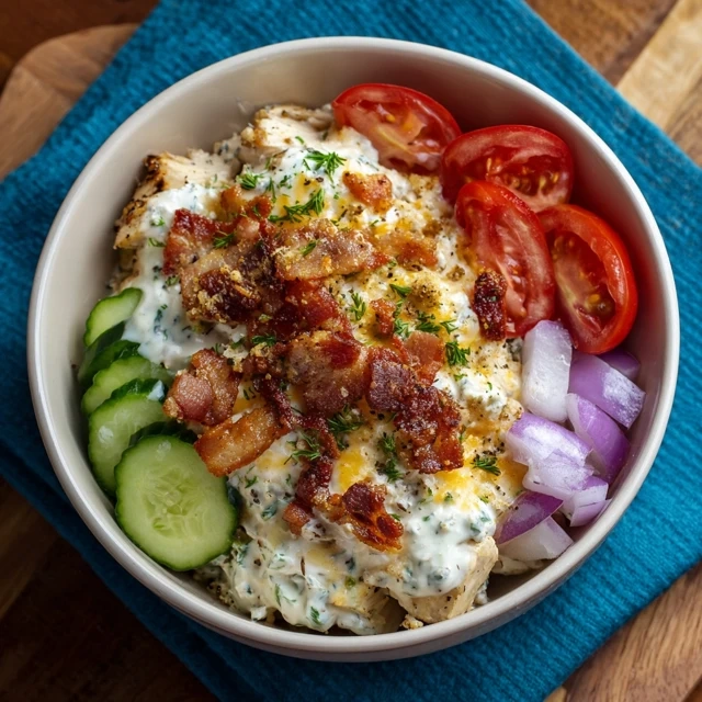 Low-Carb Chicken Bacon Ranch Keto Bowl