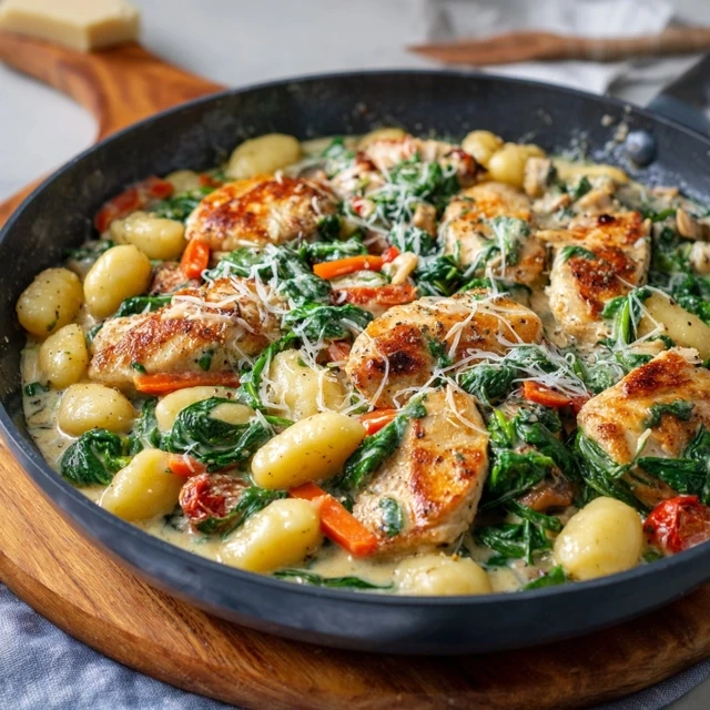 One-Pan Chicken Gnocchi with Spinach