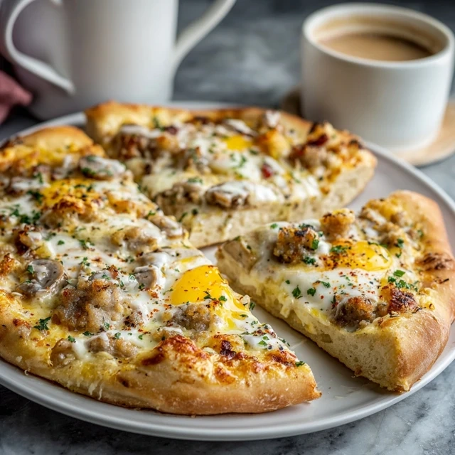 Biscuits and Sausage Gravy Breakfast Pizza