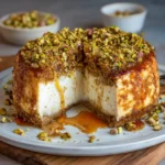 Honey Pistachio Baklava Cheesecake