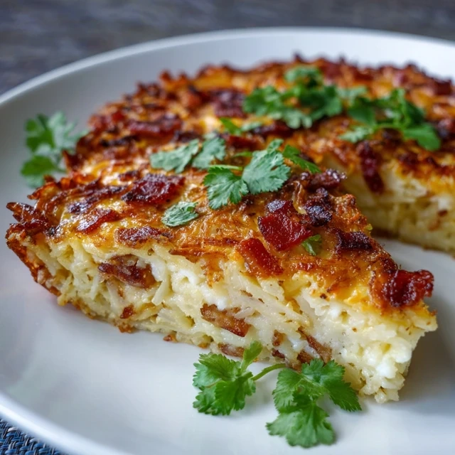 Bacon and Cheddar Hash Brown Quiche