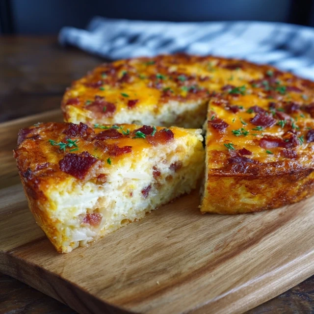 Bacon and Cheddar Hash Brown Quiche